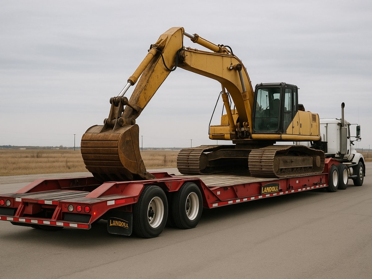 Landoll trailer ready for a heavy load transport job in Alberta.